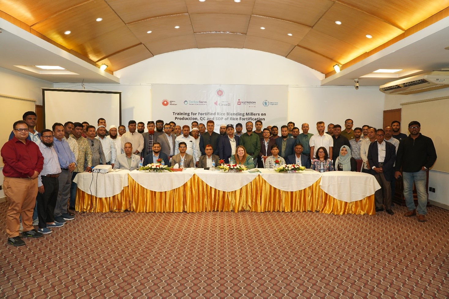 Training for Fortified Rice Blending Millers on QC, QA and SOP for Production of Fortified Rice.